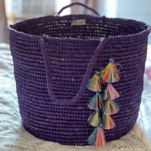 Sensi Studio Straw handmade woven tote bag